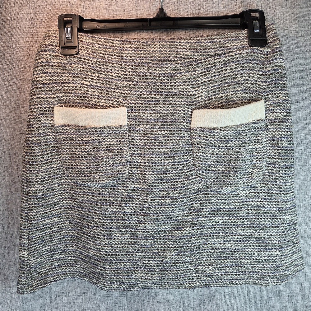 ZARA Trafaluc Metallic Gray Pocket Knitted Mini Skirt Small NWT Boho